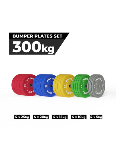 Hantelscheiben Color Bumper Plates 300 kg bestehend aus 4x 5 kg ∣ 4x 10 kg ∣ 4x 15 kg ∣ 4x 20 kg ∣ 4x 25 kg
