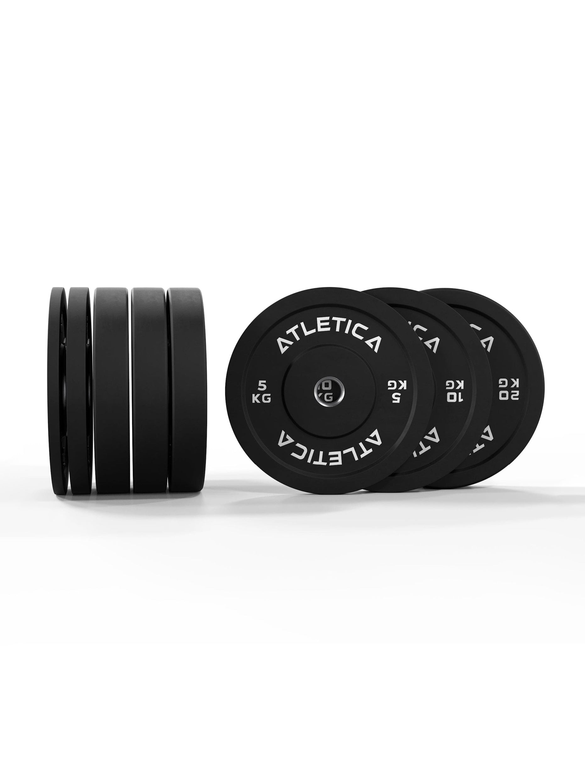 Bumper Plates Hantelscheiben Set: 110 kg Set bestehend aus 2x 5 kg ∣ 2x 10 kg ∣ 4x 20 kg | 50 mm
