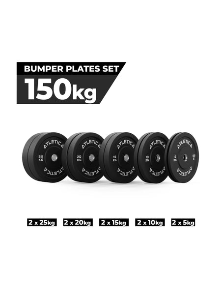 Gewichtsscheiben Bumper Plates: 150 kg Set bestehend aus 2x 5 kg ∣ 2x 10 kg ∣ 2x 15 kg ∣ 2x 20 kg ∣ 2x 25 kg | 50 mm