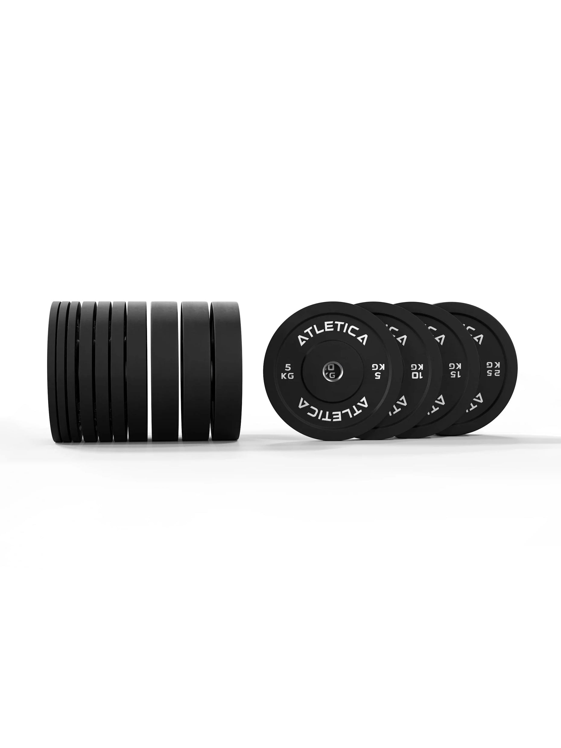Bumper Plates Gewichte:190 kg Gewichtsscheiben bestehend aus 4x 5 kg ∣ 4x 10 kg ∣ 2x 15 kg ∣ 4x 25 kg | 50 mm