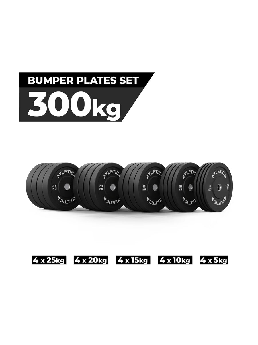 Bumper Plates Trainingsscheiben: 300 kg Set bestehend aus 4x 5 kg ∣ 4x 10 kg ∣ 4x 15 kg ∣ 4x 20 kg ∣ 4x 25 kg | 50 mm
