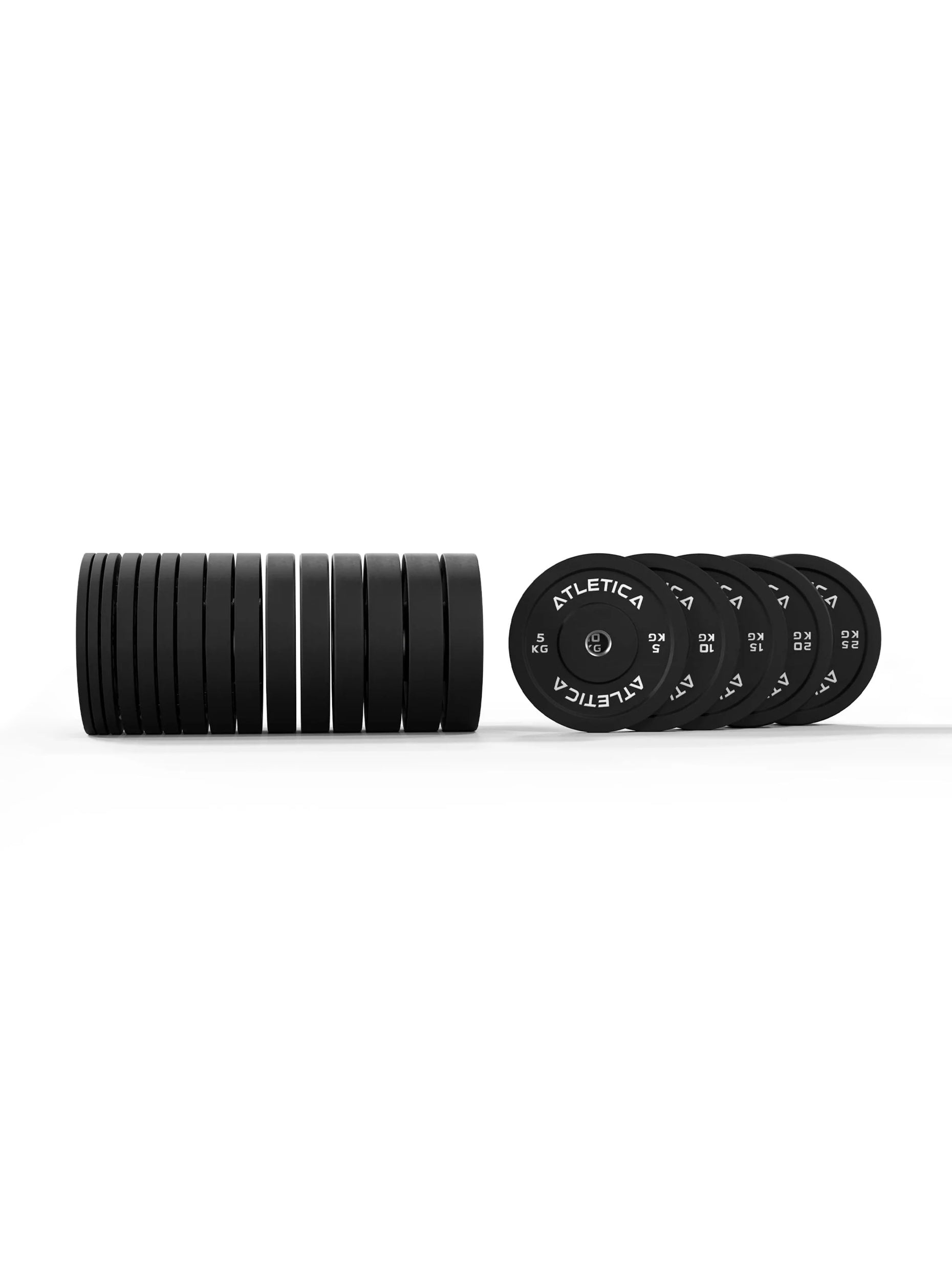 Bumper Plates Hantelscheiben: 300 kg Set bestehend aus 4x 5 kg ∣ 4x 10 kg ∣ 4x 15 kg ∣ 4x 20 kg ∣ 4x 25 kg | 50 mm