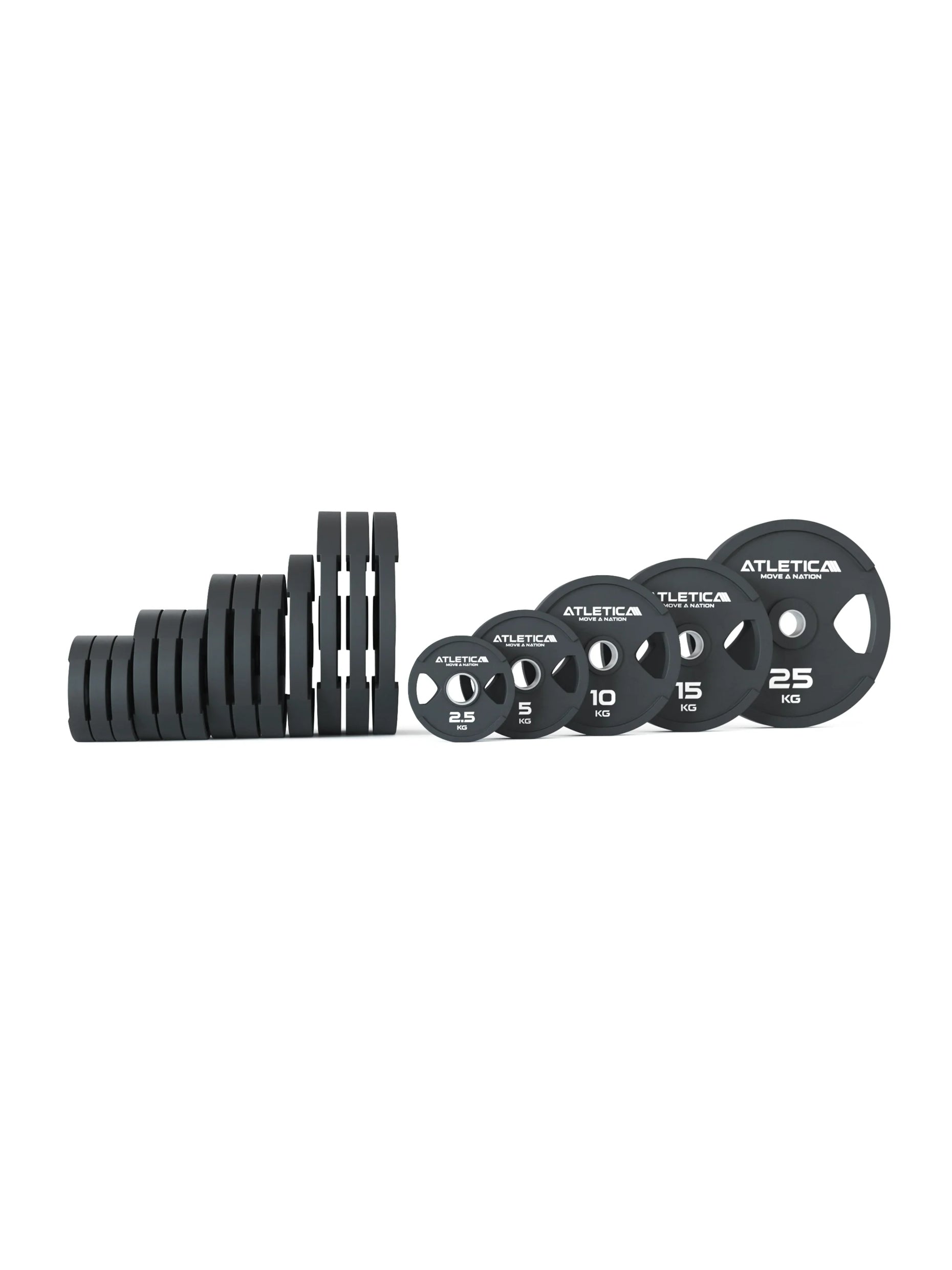 Trainingsscheiben Set 200 kg Set Dual-Gripper Plates in 4x2.5kg | 4x5kg | 4x10kg | 2x15kg | 4x25kg | Schadstoffrei mit TÜV REACH Zertifikat