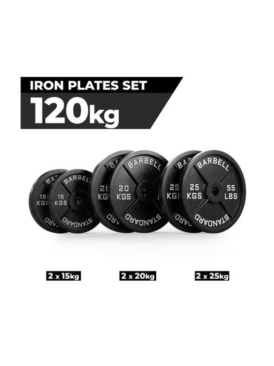 Gewichte Iron plates: 120 kg Set ∣ 2x15kg ∣ 2x20kg ∣ 2x25kg