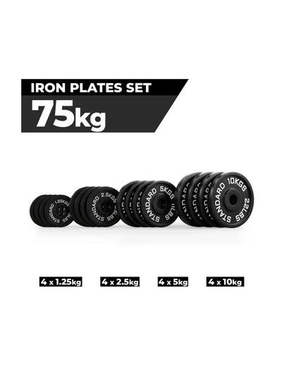 Hantelscheiben Iron plates: Iron Plates 75 kg Set, Gusseisen ∣ 50mm ∣ rostresistent