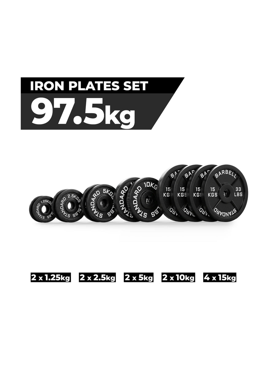 Gewichte Iron plates: 97.5kg, Gusseisen 