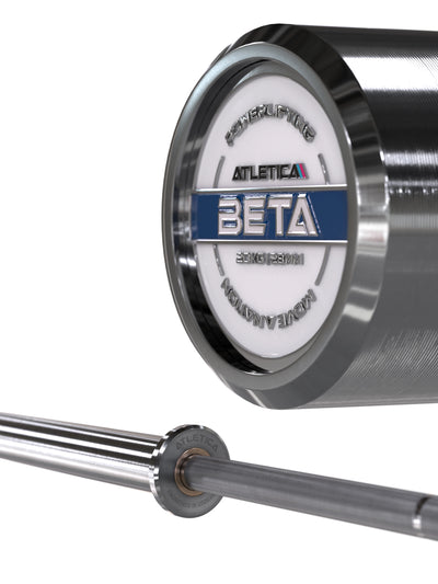 Hantelstangen: Langhantel Beta Powerlifting Langhantel, Entfessele Dein Powerlifting-Potential | 20kg | IPF-Markierung | Chrome / Military Green | 1200kg Belastbarkeit #color_chrome