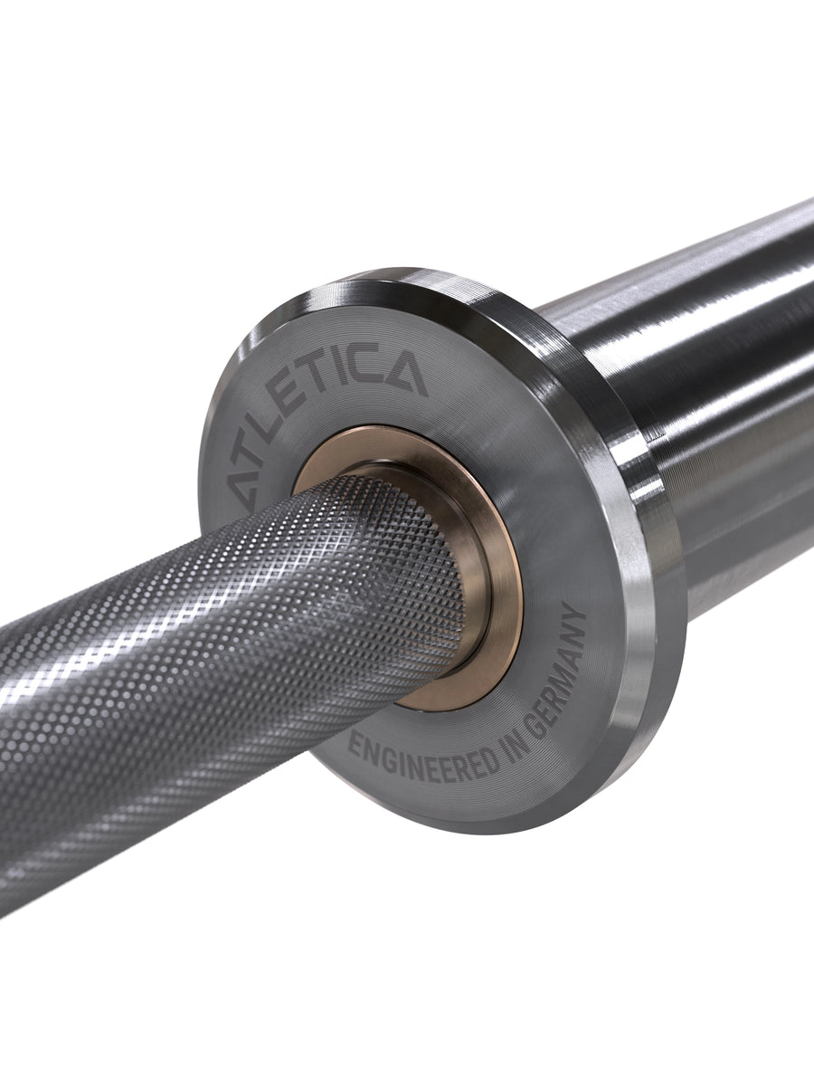 Hantelstangen: Langhantel Beta Powerlifting Langhantel, Entfessele Dein Powerlifting-Potential | 20kg | IPF-Markierung | Chrome / Military Green | 1200kg Belastbarkeit #color_chrome