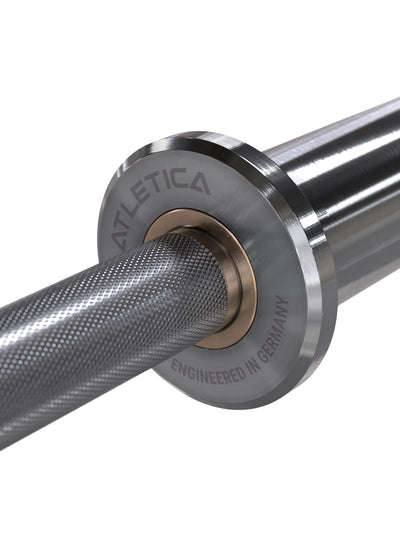 Hantelstangen: Langhantel Beta Powerlifting Langhantel, Entfessele Dein Powerlifting-Potential | 20kg | IPF-Markierung | Chrome / Military Green | 1200kg Belastbarkeit #color_chrome