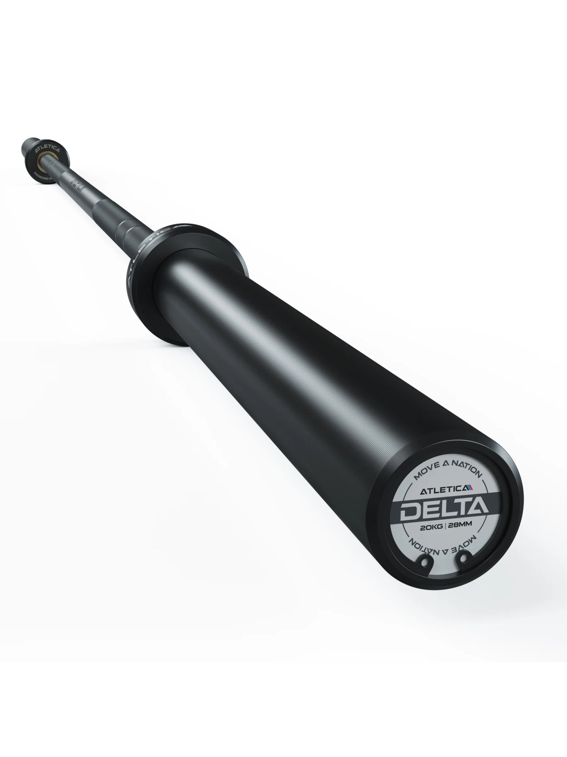 ATLETICA Langhantel Delta Set: Delta Hybrid Stange| 75kg Hantelscheiben | Alu-Hantelverschlüsse | Für Gewichtheben, Powerlifting und CrossFit, #material_bullet-grey