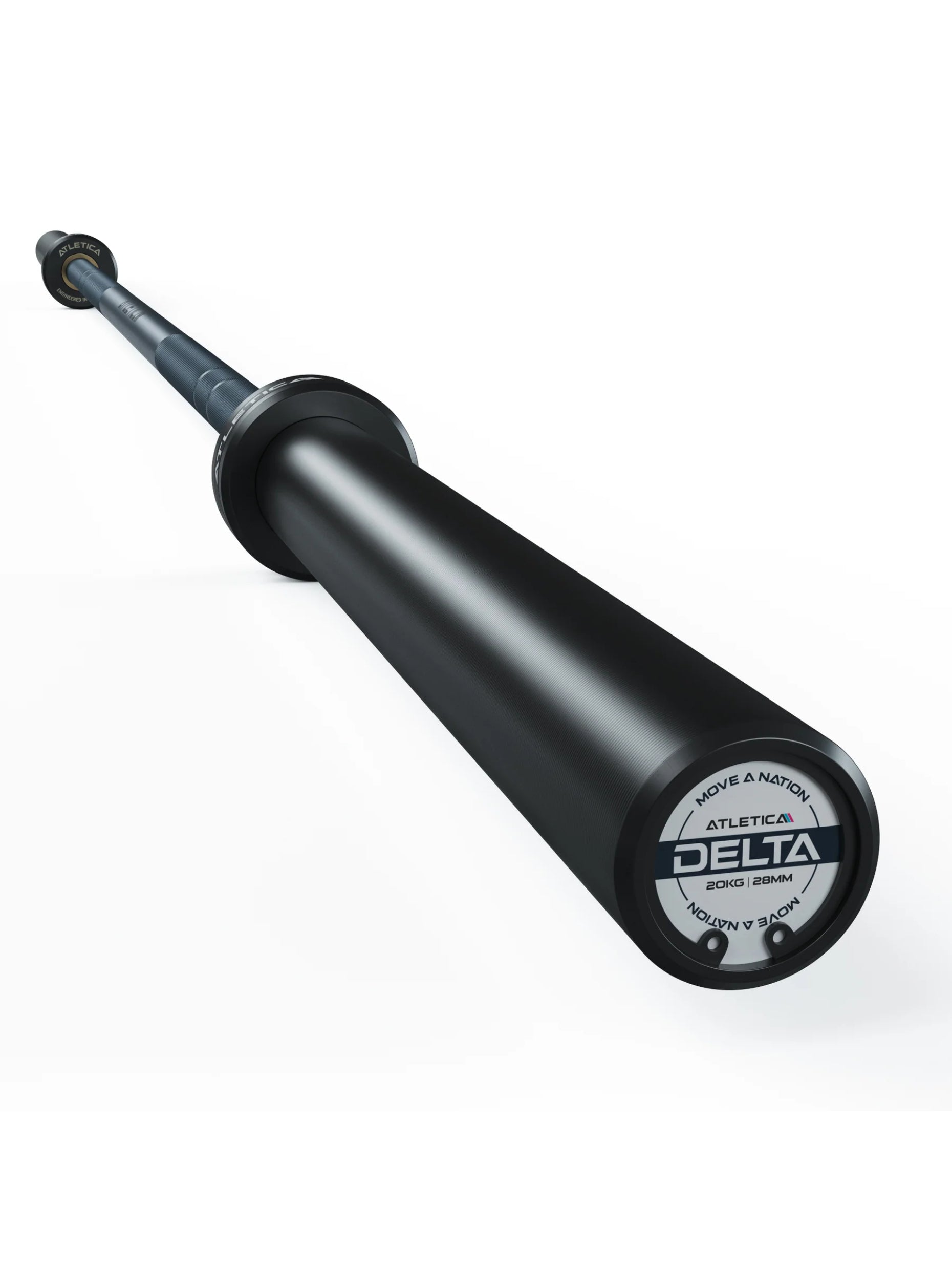 ATLETICA Langhantel Delta Set: Delta Hybrid Stange| 75kg Hantelscheiben | Alu-Hantelverschlüsse | Für Gewichtheben, Powerlifting und CrossFit, #material_dark-blue