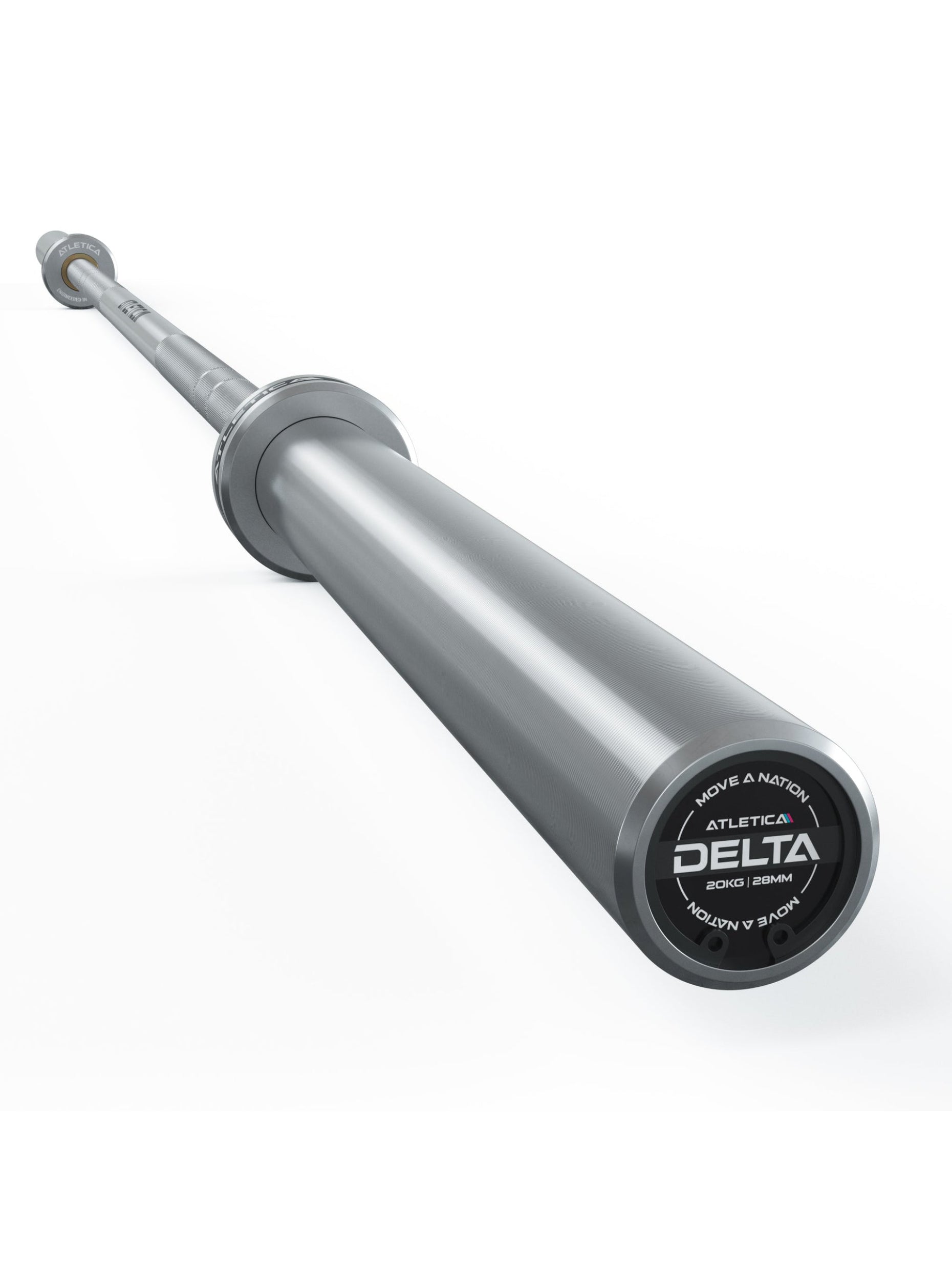 Langhantel Set | Delta HighRep Set: Delta Hybrid Stange| 75kg Hantelscheiben | Alu-Hantelverschlüsse | Für Gewichtheben, Powerlifting und CrossFit | Ø 50mm, #material_chrome