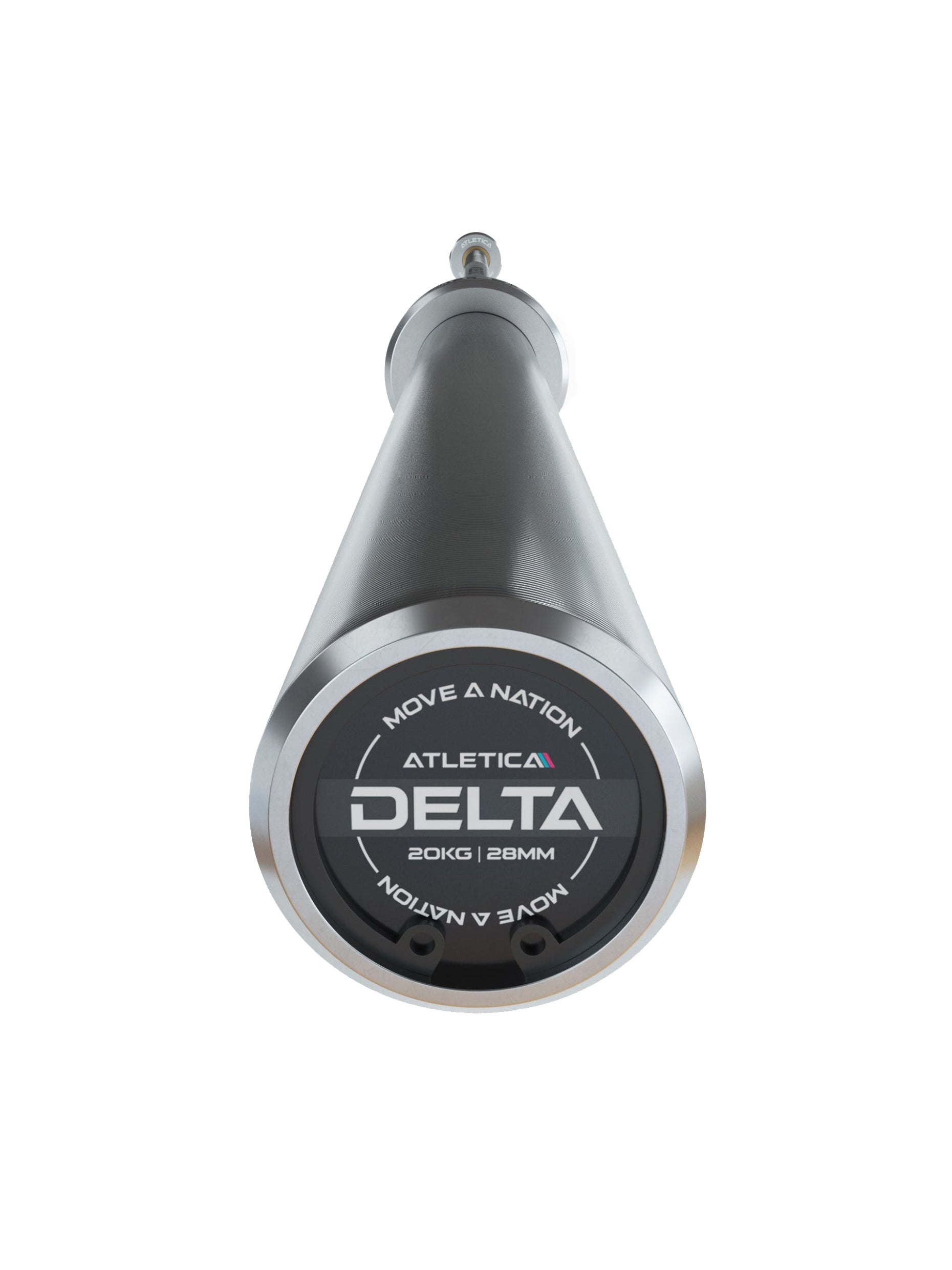 ATLETICA Langhantel Set | Delta HighRep Set: Delta Hybrid Stange| 75kg Hantelscheiben | Alu-Hantelverschlüsse | Für Gewichtheben, Powerlifting und CrossFit | Ø 50mm, #material_chrome