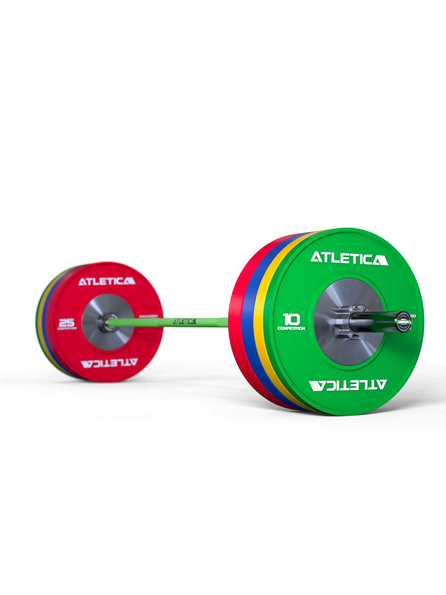 Hantelstangen, Delta Hybrid-Langhantel Electric Green: Für Weightlifting, Powerlifting und Functional Training | 20kg | IPF- & IWF-Markierungen | 1000kg Belastbarkeit