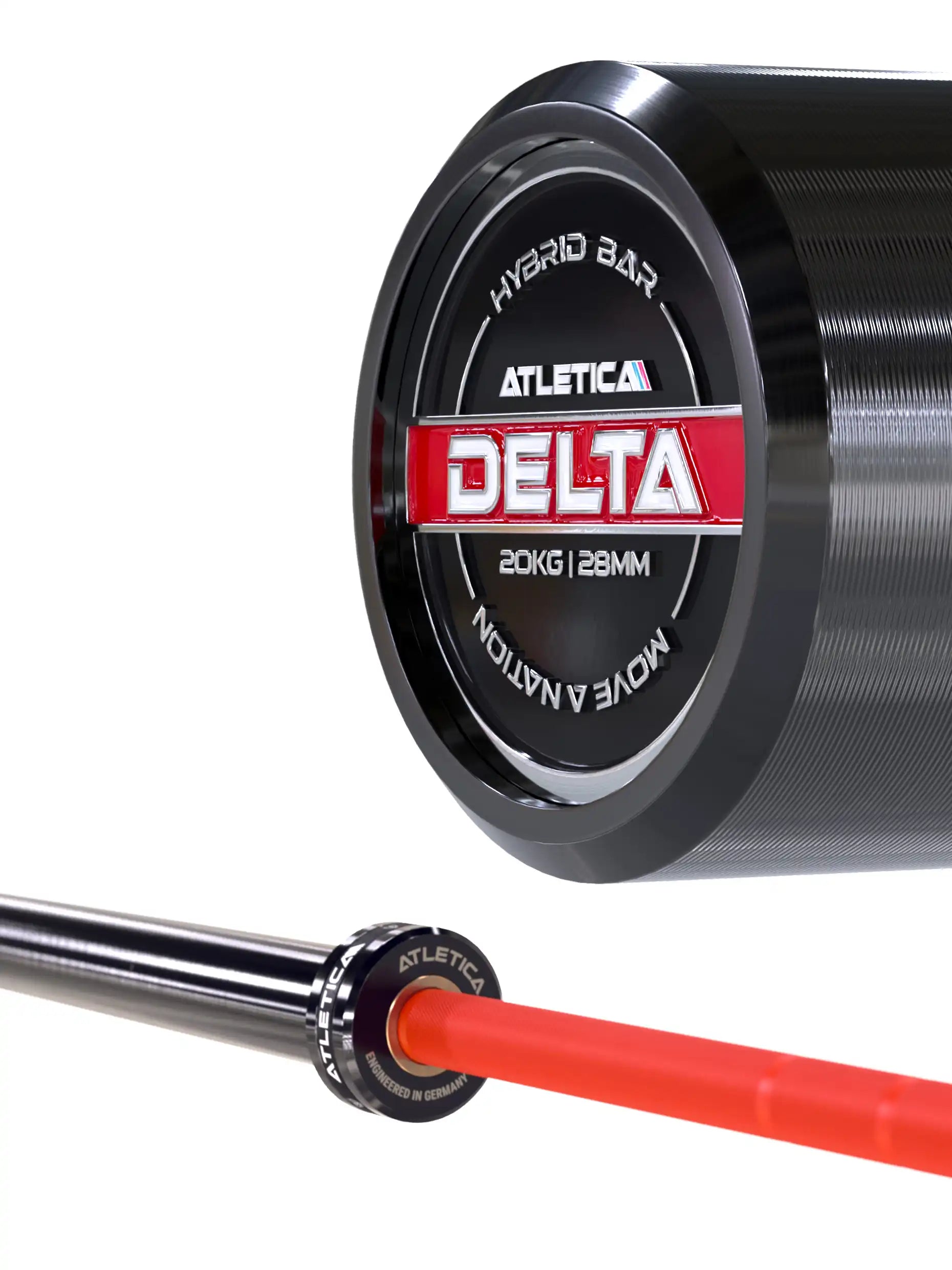 Hantelstangen, Delta Hybrid-Langhantel Electric Red: Für Weightlifting, Powerlifting und Functional Training