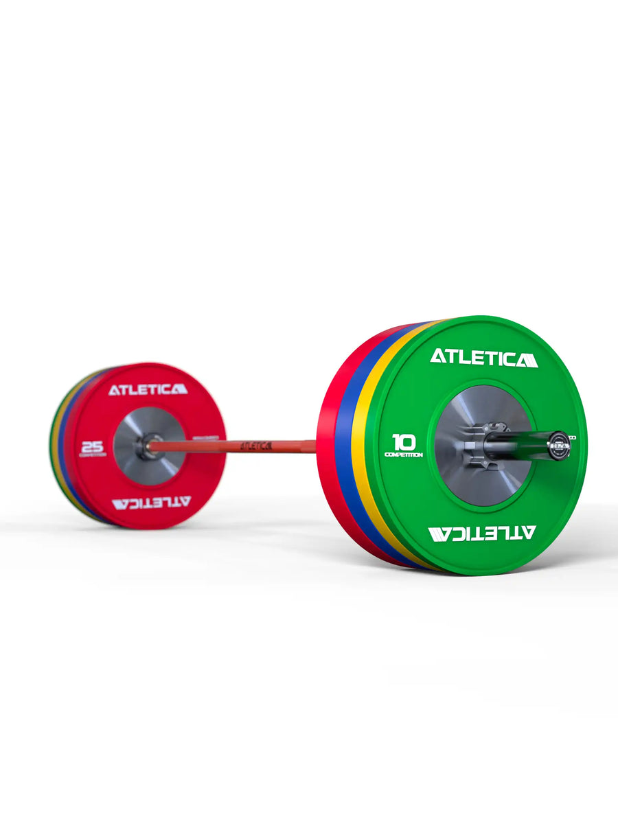 Hantelstangen, Delta Hybrid-Langhantel Electric Red: Für Weightlifting, Powerlifting und Functional Training | 20kg | IPF- & IWF-Markierungen | 1000kg Belastbarkeit