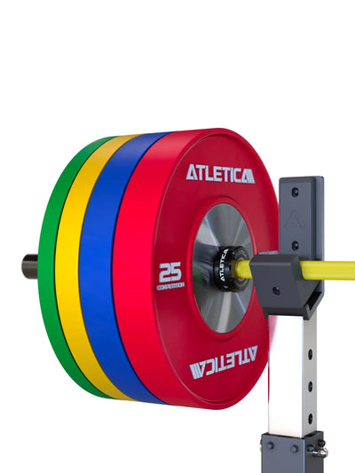 Barbell Delta, Hybrid-Langhantel Electric Yellow: mit Competition Bumper Plates