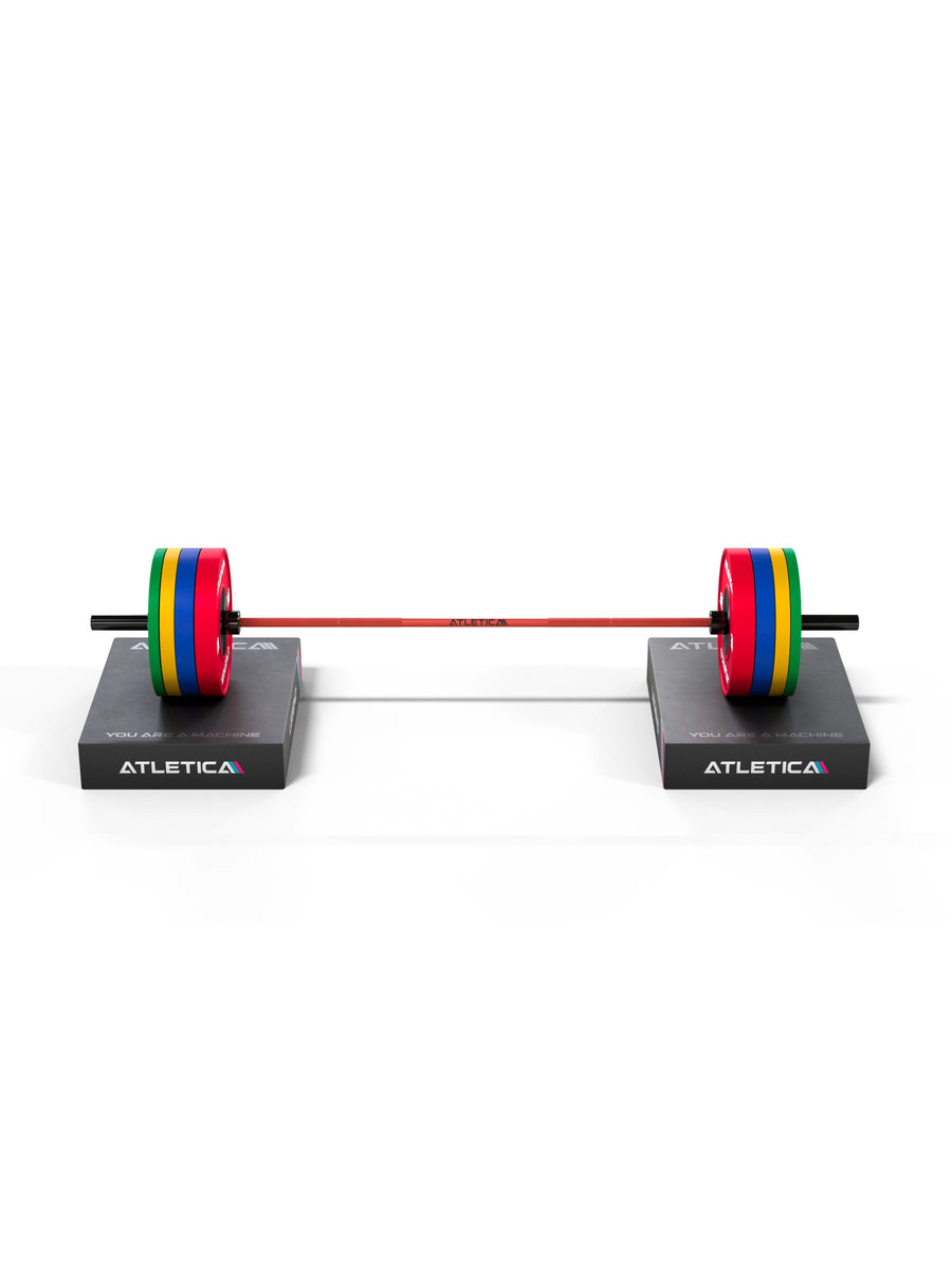 Hantelstangen: Langhantel Gamma Powerlifting Langhantel | 20kg | IPF- & IWF-Markierungen | Chrome / Sportscar Red | 1200kg Belastbarkeit #color_sportscar-red