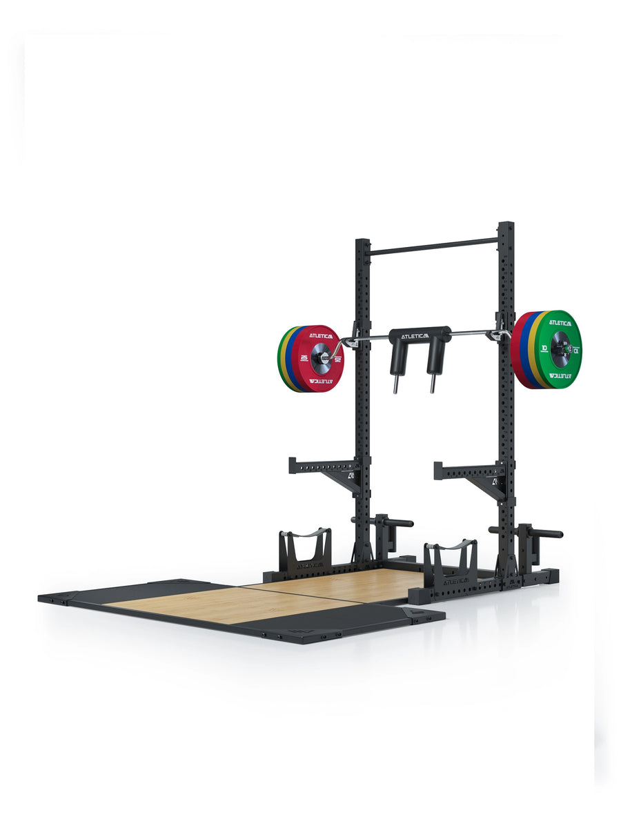 Safety Squat Bar: Sichereres/gelenkschonendes Kniebeugen | Angenehme Griffe/Polster | Entlastet Schultern/Rücken