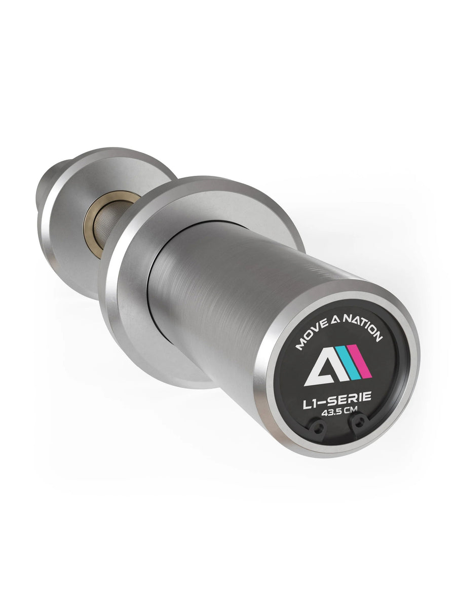 Kurzhantel Olympia L1: 43.5cm Länge, Hantelstange mit Ø 50 mm | Studioqualität | 190.000 PSI | Hochbelastbar & verchromt | Mit Kugellagern ausgestattet | 4 kg