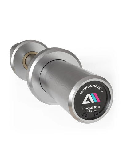 Kurzhantel Olympia L1: 43.5cm Länge, Hantelstange mit Ø 50 mm | Studioqualität | 190.000 PSI | Hochbelastbar & verchromt | Mit Kugellagern ausgestattet | 4 kg