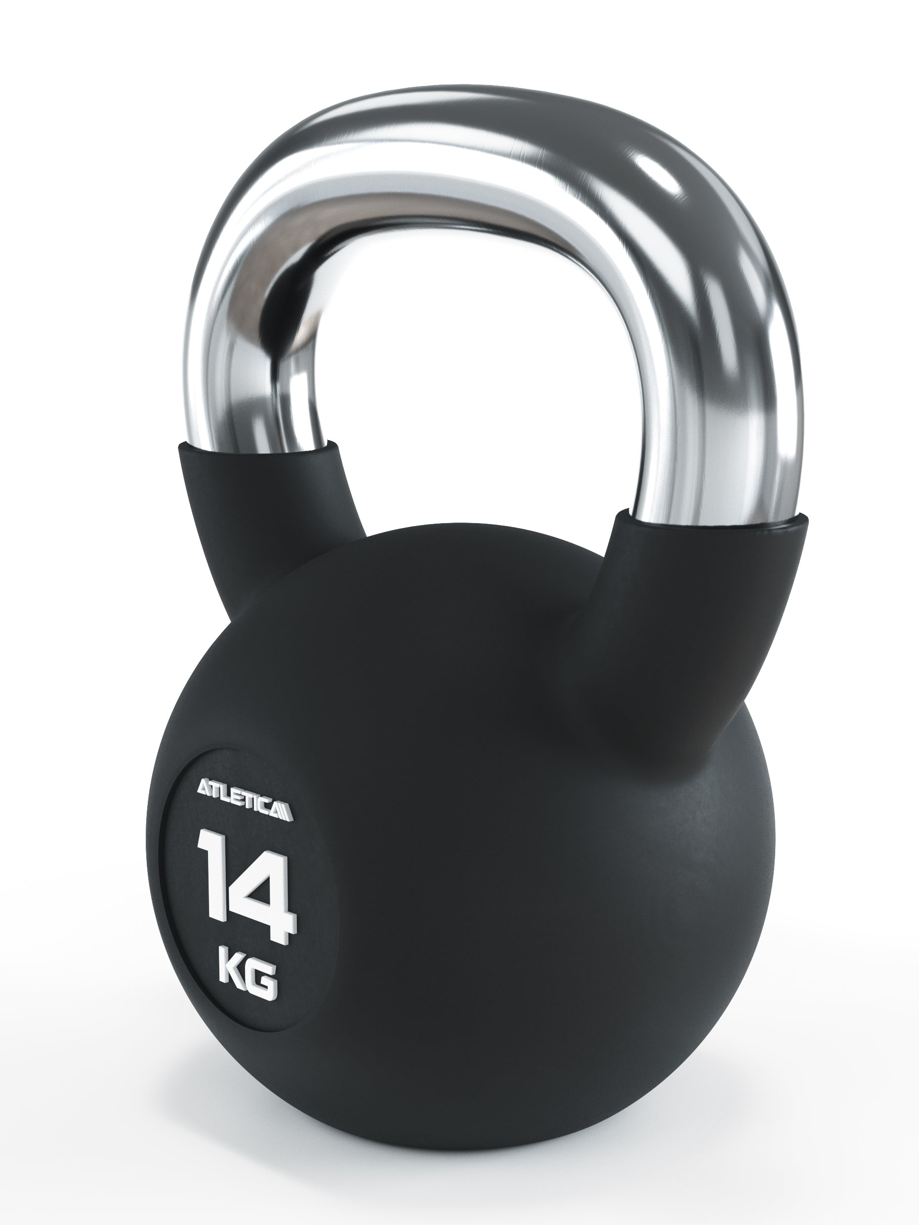 Gummierte Kugelhantel mit Chromgriff: #gewicht_14kg