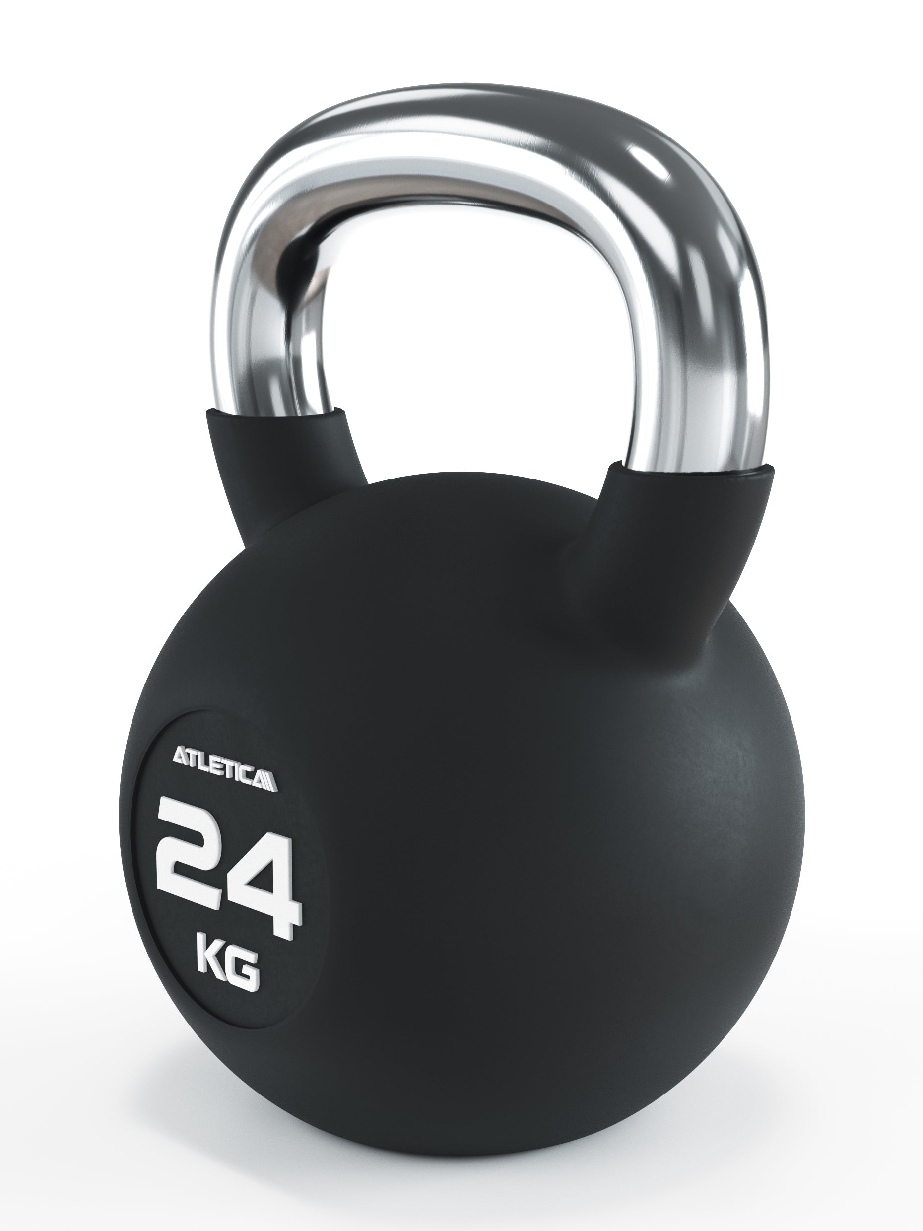 Gummierte Kugelhantel mit Chromgriff: #gewicht_24kg