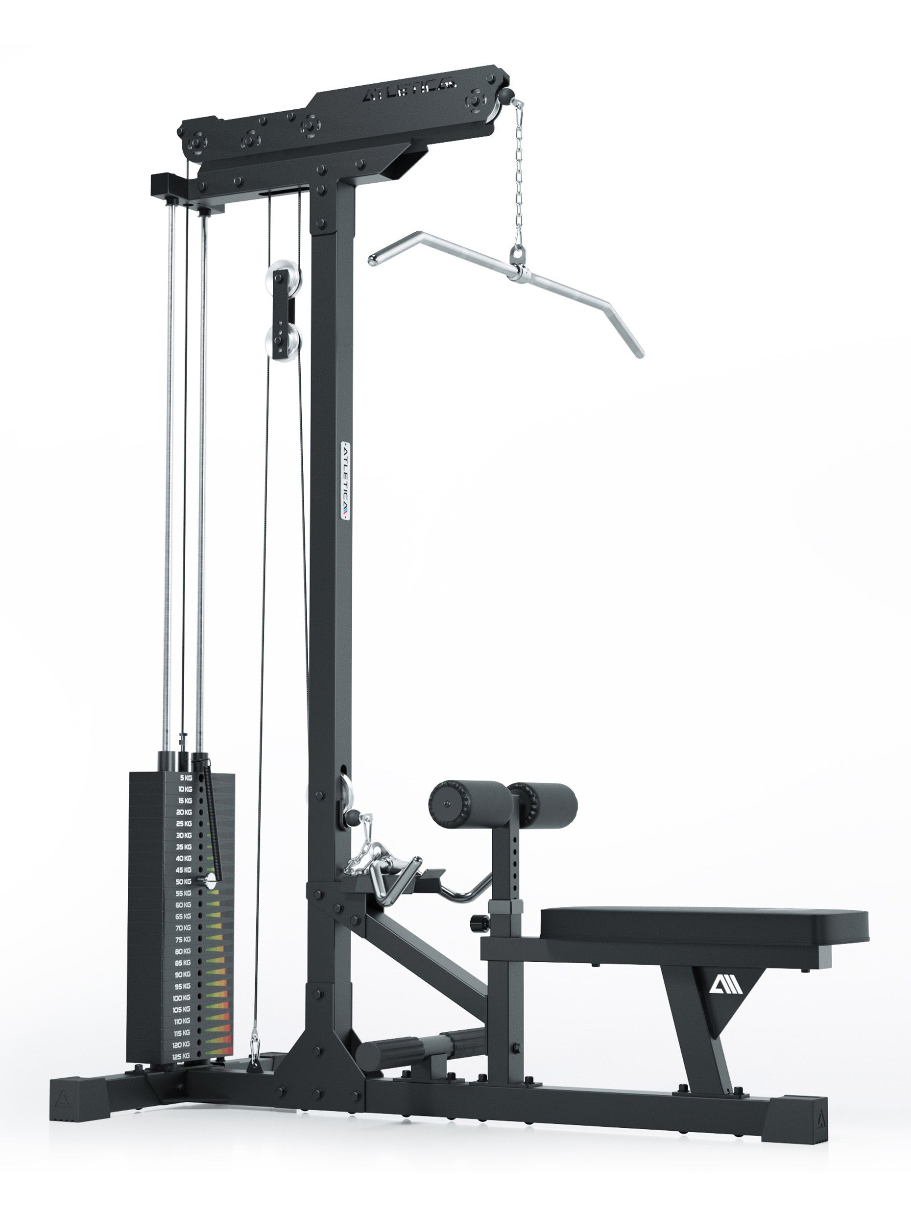 Rückentraining Equipment: Latzug mit Ruder-Station