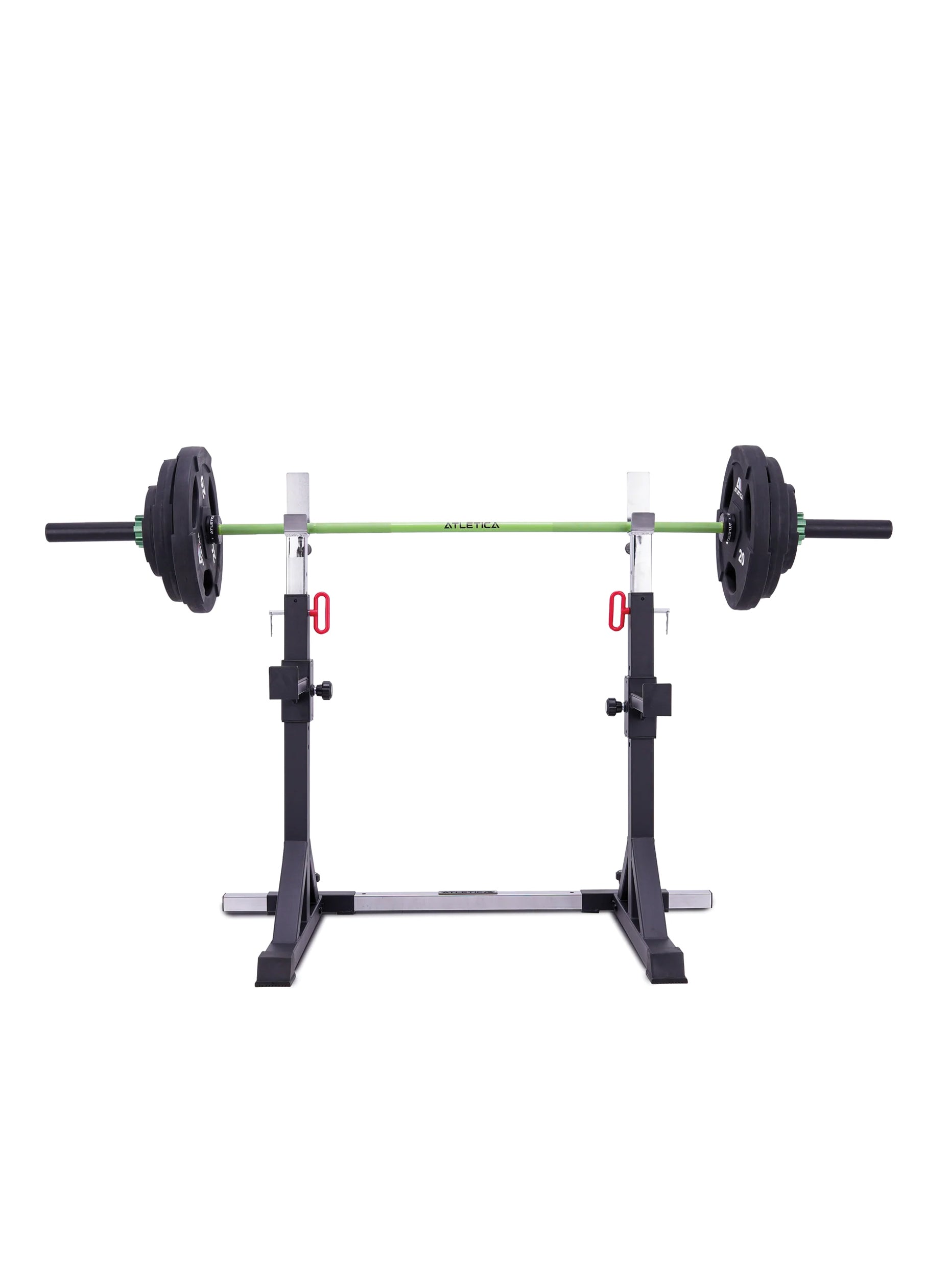 Squat Rack Kompakter Kniebeugenständer Twin Free Stands, Langhantel mit Hantelscheiben 