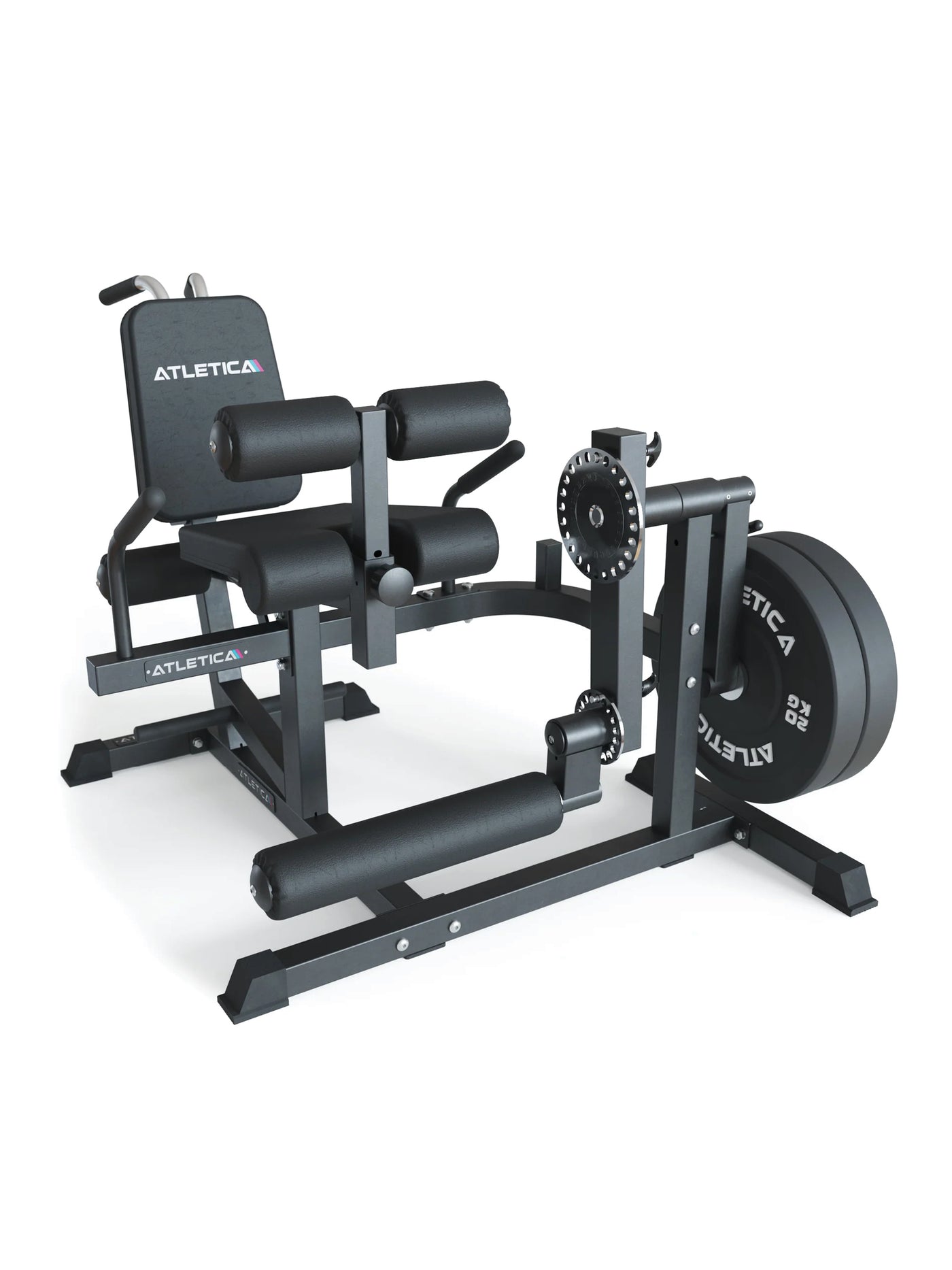 Kraftgerät Fullbody Multitrainer Leg Curl – Multifunktion für Beinstrecker, Bauch- und Rückenübungen, Plate Loaded, enorme Traglast bis 350kg