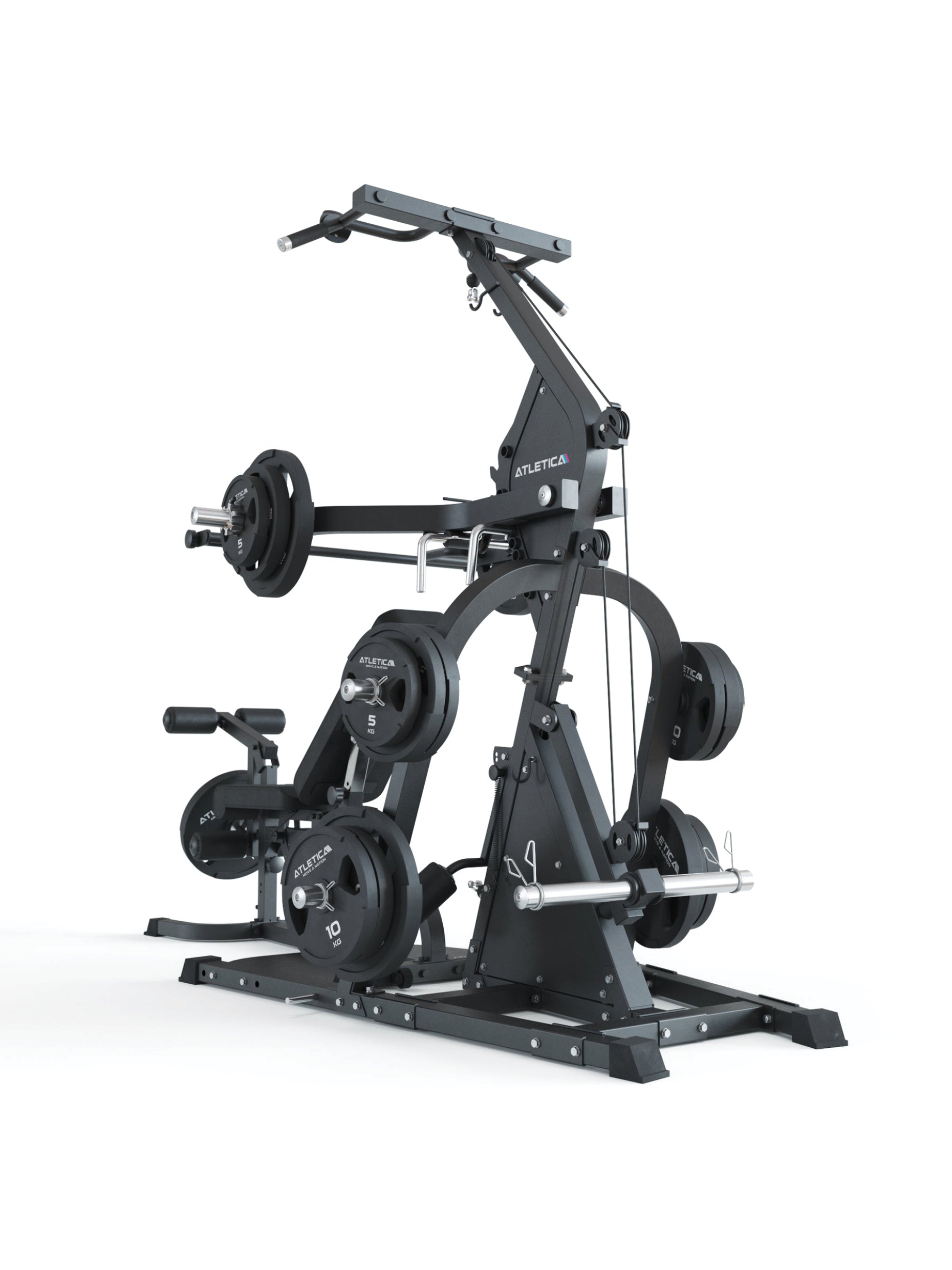 Kabelzugstation Triton, Multigym Triplex Station: als Set mit X-Bench Hantelbank, #variants_triton-combat