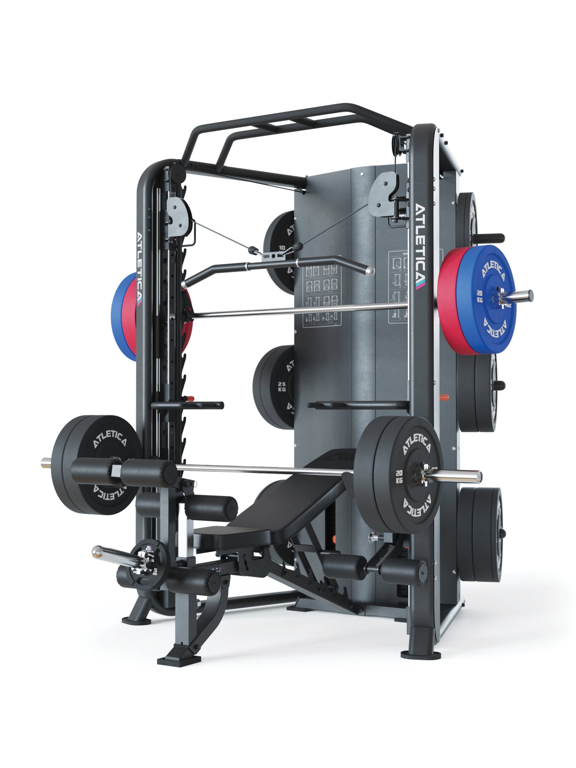 Kraftstation Multipresse, Premium Smith Maschine DarkStar: mit 180kg Steckgewichten