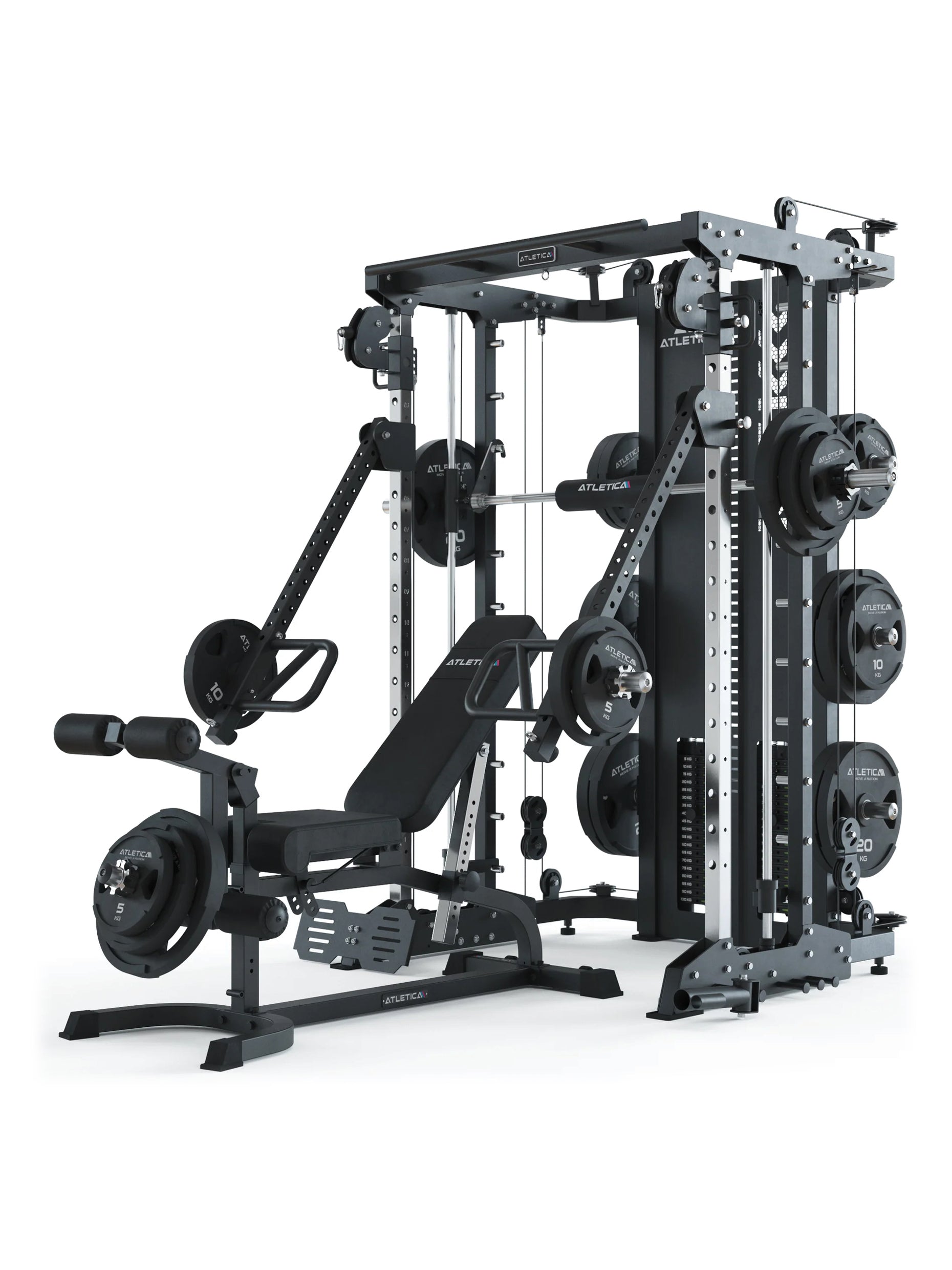 Kraftstation KSK mit Steckgewichten, Jammer Arms und X-Bench Hantelbank im Set: #variants_ksk-+-jammer-arms-+-x-bench