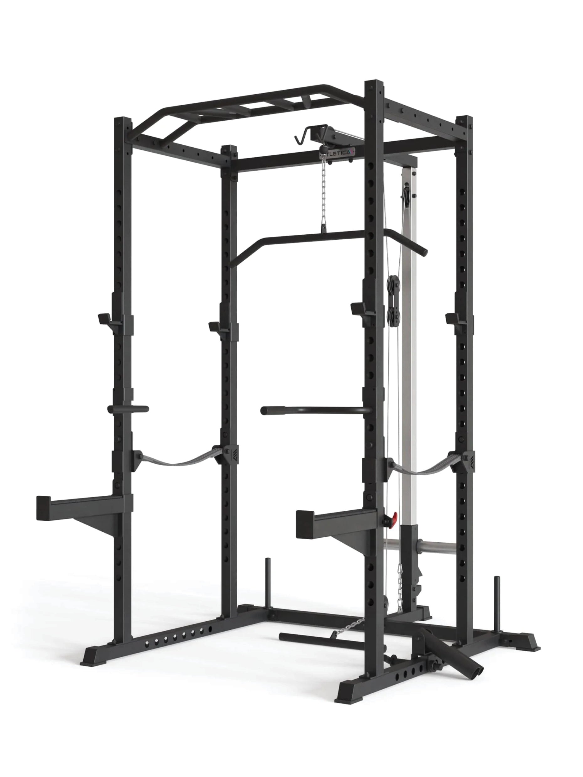 Power Rack mit Vollausstattung R5 Serie,  Platzsparende All-in-One-Lösung für das Krafttraining mit Hantelbank und Gewichten zu Hause, #size_213-cm