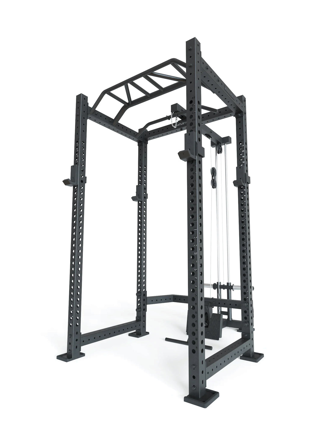 Power Rack R8-BlackHawk: Full Squat Rack | Plate Loaded mit Latzug & Rudereinheit | Multi-Grip Bar, 4 J-Hooks | 226 cm Höhe | 123x181 cm Grundfläche | 188 kg schwer