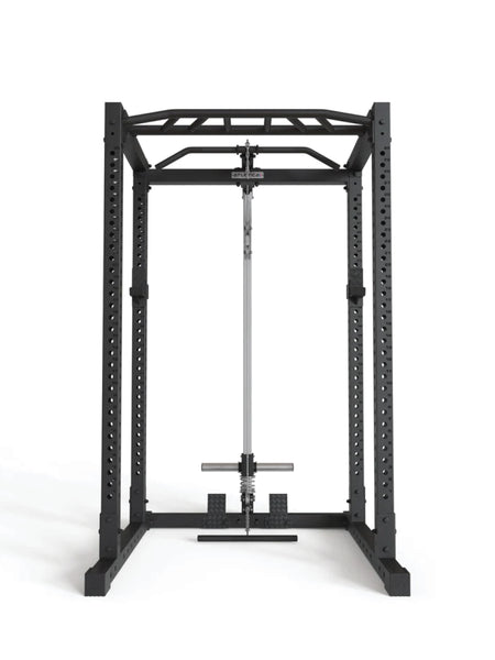 Squat Rack R7-Base Plate mit Latzug & Ruderstation | Multi-Grip Klimmzugstange & J-Hooks, #size_220-cm