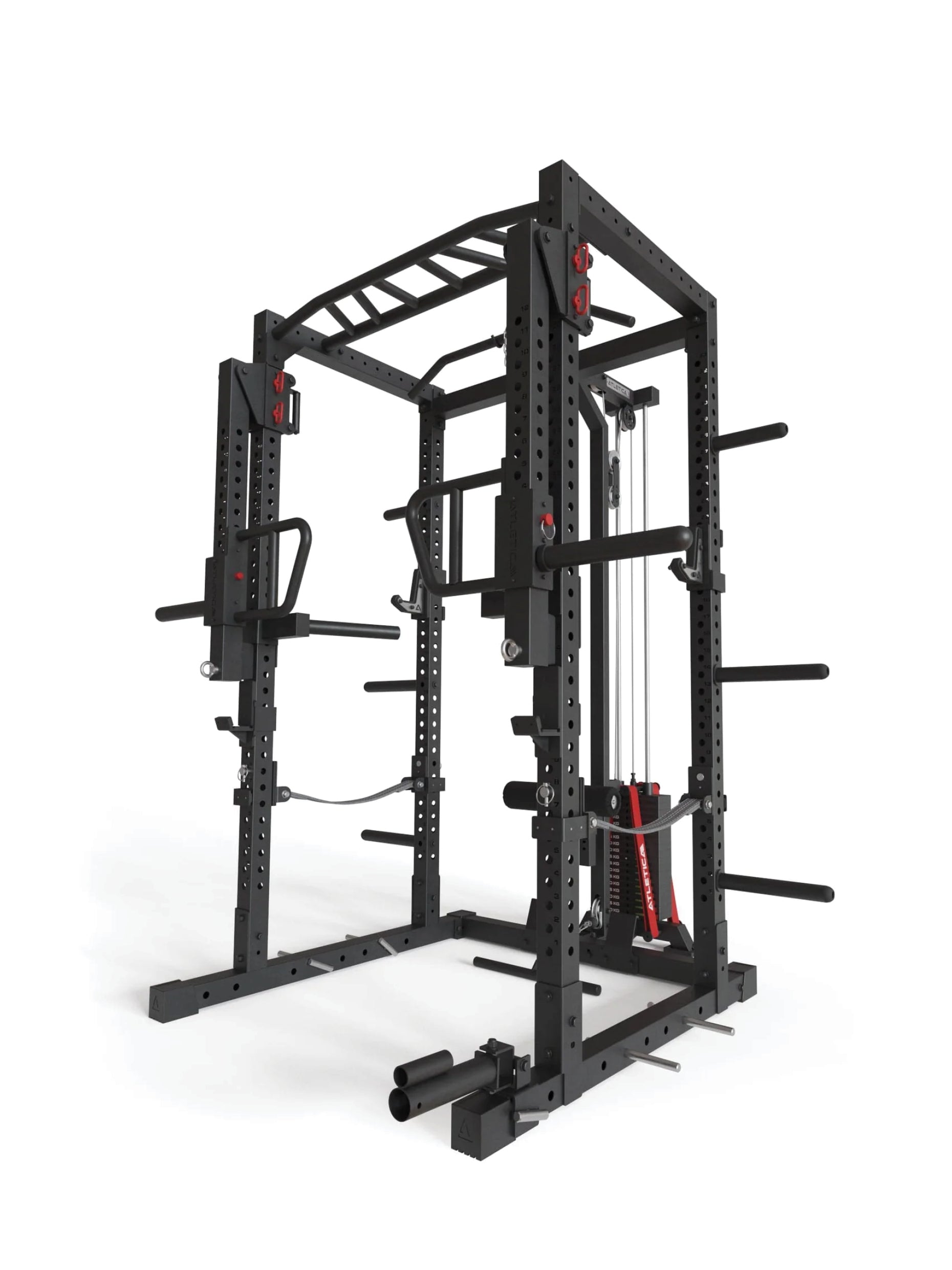 Power Rack R7-Helix: 90kg oder 120kg Stack Weight Squat Rack | Latzug & Jammer Arms | Safety Straps, J-Hooks, Dip & Pull-Up Bar, Landmine | in zwei Höhen verfügbar, #size_220-cm