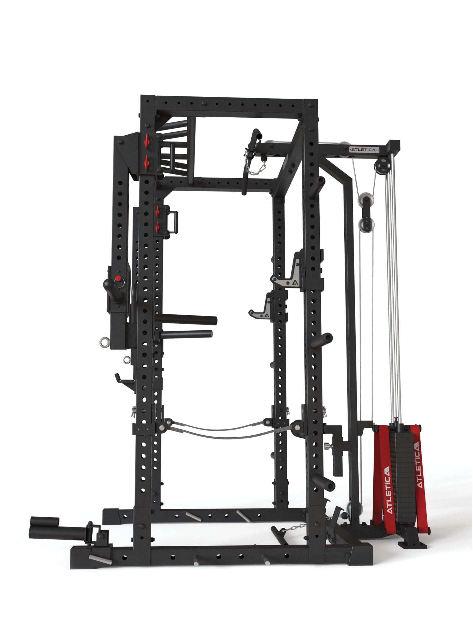 Power Rack R7-Helix: Latzug & Jammer Arms | Safety Straps, J-Hooks, Dip & Pull-Up Bar, Landmine, #size_220-cm