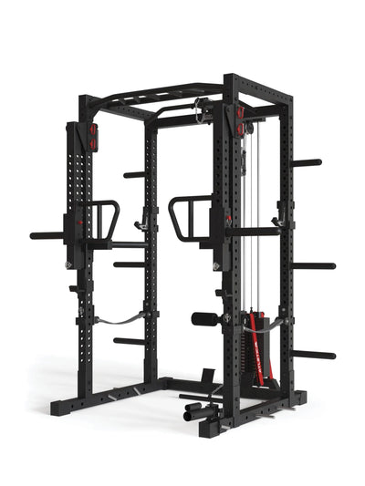 Power Cage R7-Helix: 90kg oder 120kg Stack Weight Squat Rack | Latzug & Jammer Arms, #size_220-cm