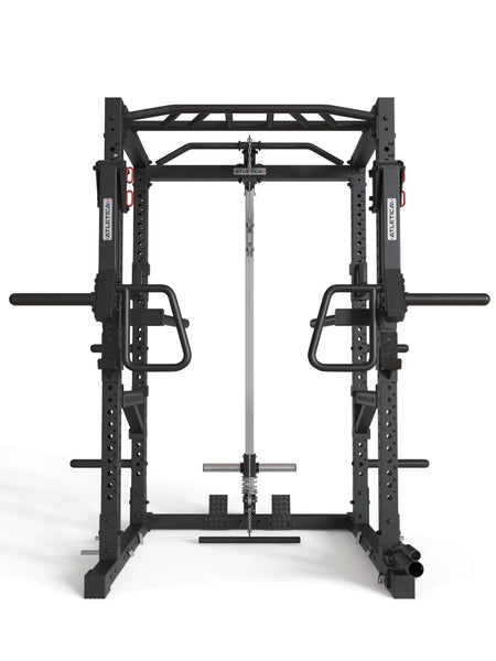 Squat Rack R7-Kano: mit Latzug | Ruderstation | Jammer Arms | Klimmzugstange | Dip Bar | Landmine | J-Hooks, Weight-Pins & Band Pegs | in zwei Höhen verfügbar, #size_220-cm