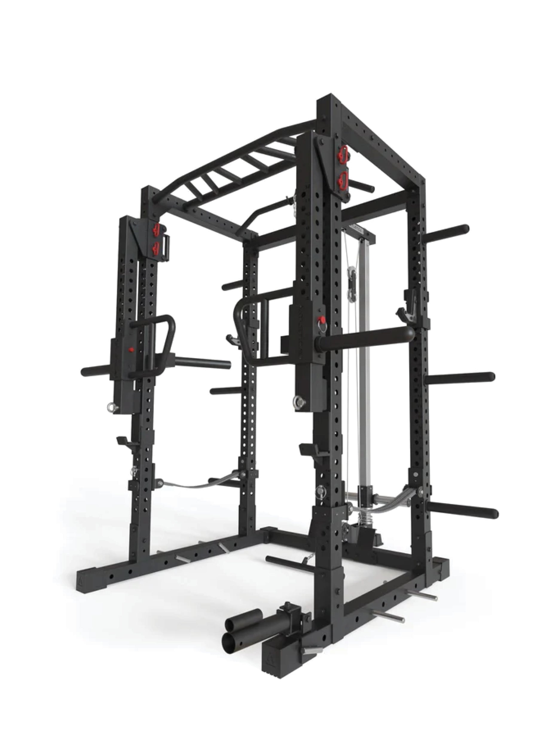 Power Rack R7-Raiden: Squat Rack mit Kabelzug | Jammer Arms | Safety Straps | Multi-Grip Klimmzugstange | Dip Station | J-Hooks, Weight Pins, Landmine | in zwei Höhen verfügbar, #size_220-cm