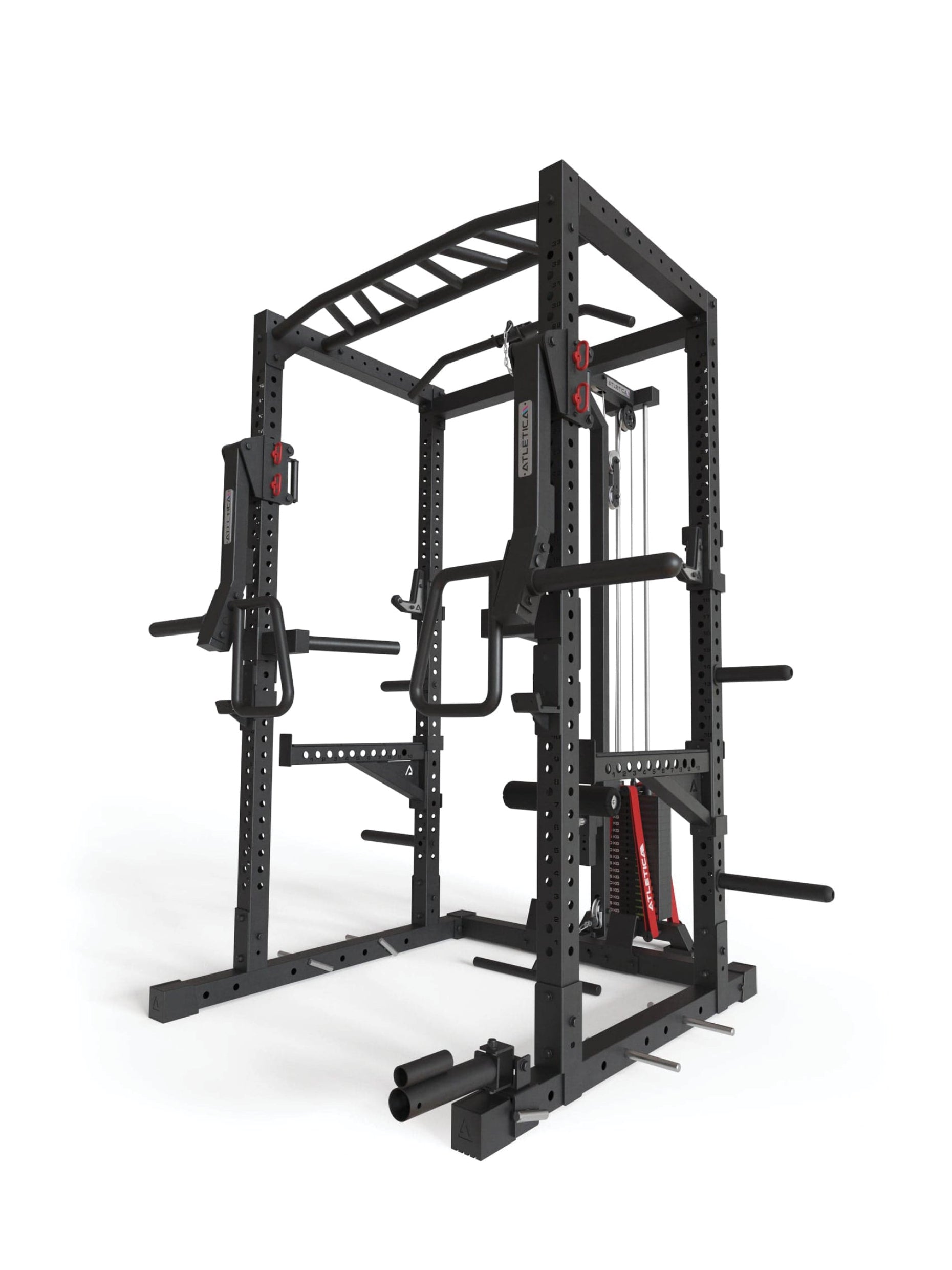 Power Rack R7-Stryker: 90kg oder 120kg. Squat Rack | Latzug, Ruderstation & Jammer Arms | Spotter Arms & Dip Station | J-Hooks Landmine| Weight Pins & Band Pegs | in zwei Höhen verfügbar, #size_220-cm