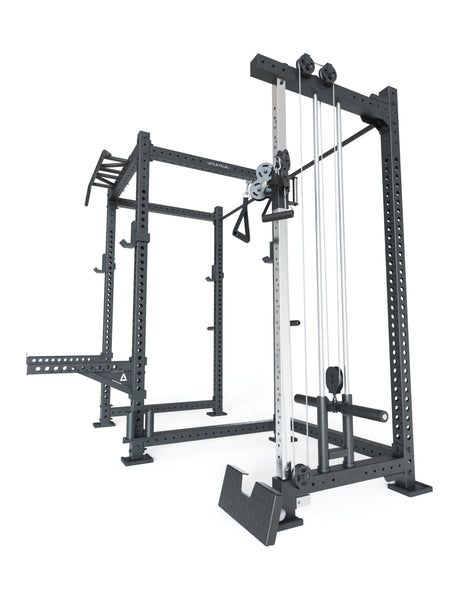 Power Rack: R8-Drift Squat Rack mit Plate Loaded Kabelzug Station