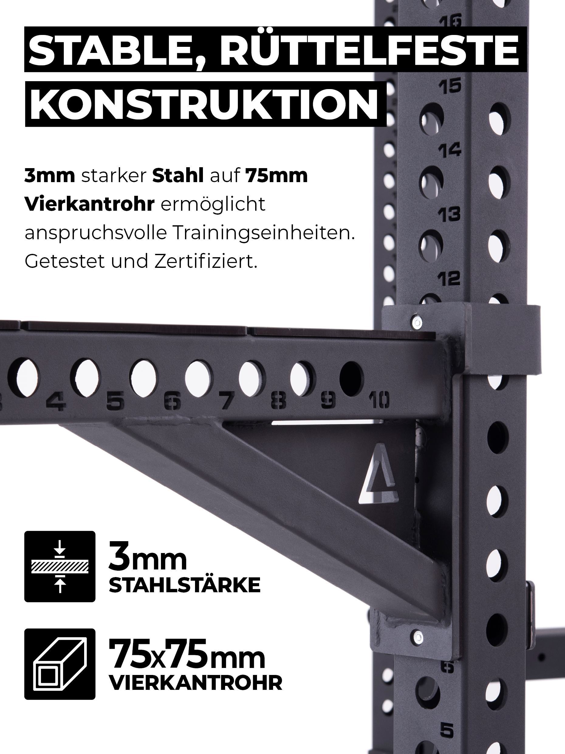 Power Squat Rack R8-Strike: 6-Pfosten | 279 kg