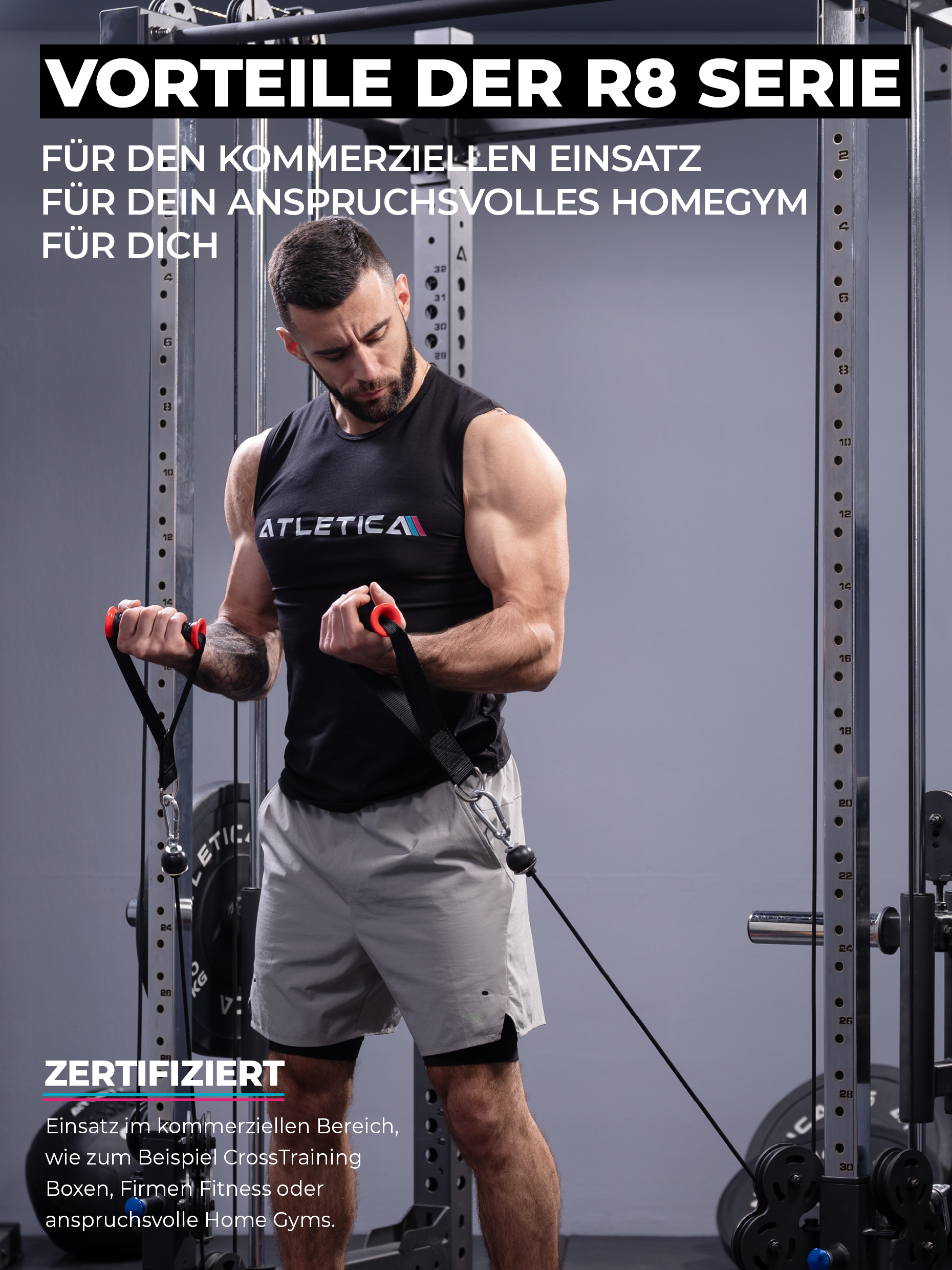 Squat Rack R8-SoundWave:  226x123x123 cm