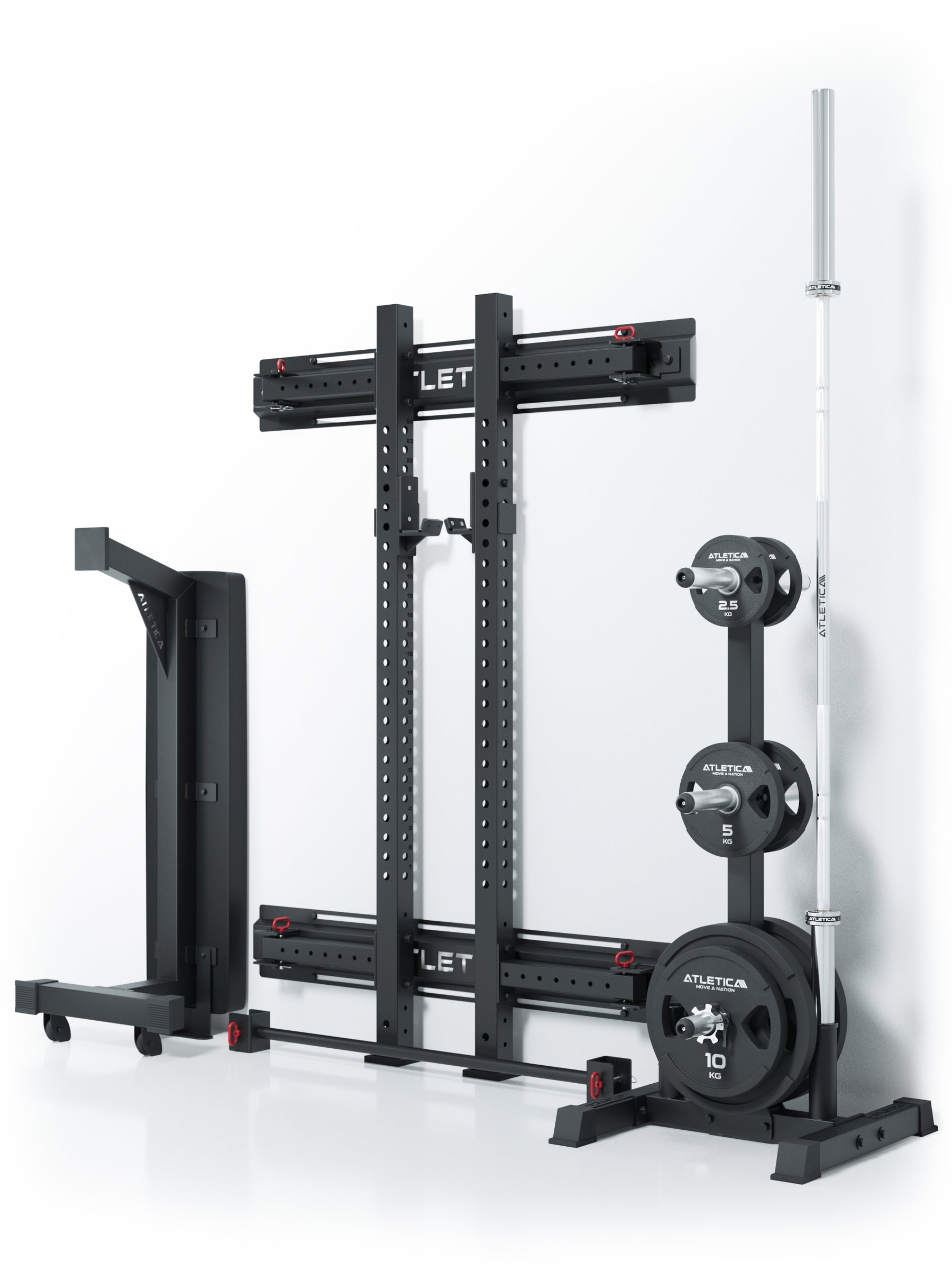 ATLETICA R7 Wall Rack | Klappbar | Für zuhause oder Fitnessstudio