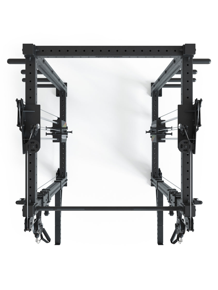 Full Power Rack R8-Bradley Kabelzug Station: Power Rack mit Seilzug und 2x90kg seitlichen Gewichtsblocks | Modular ausbaubar mit Multipresse und Jammer Arms #size_lang