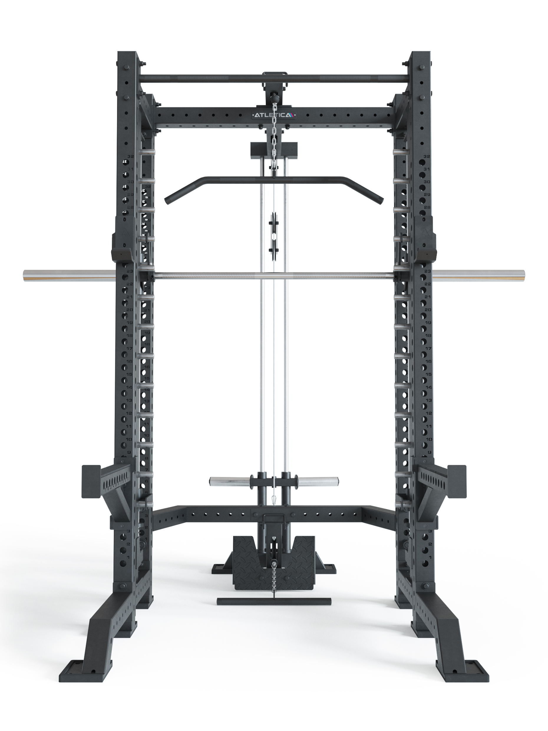 Power Rack R8 SPECTRE Short #variante_inklusive-latzug-plate-loaded-hantelscheiben
