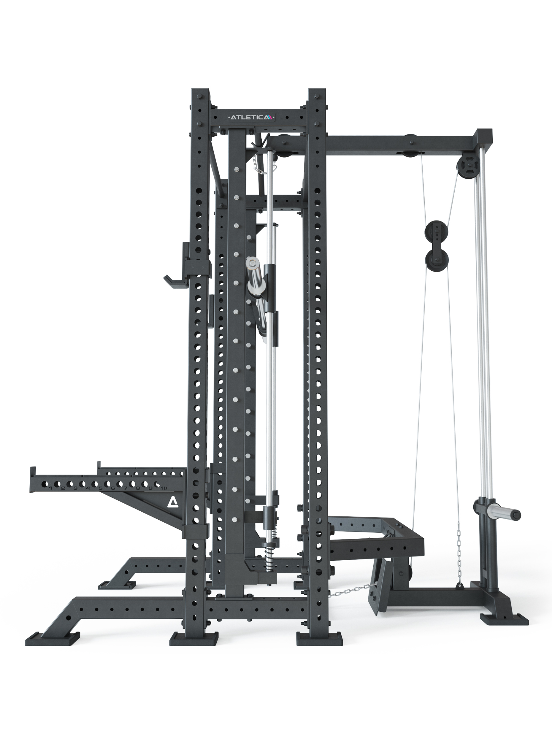 Power Rack R8 SPECTRE Short #variante_inklusive-latzug-plate-loaded-hantelscheiben