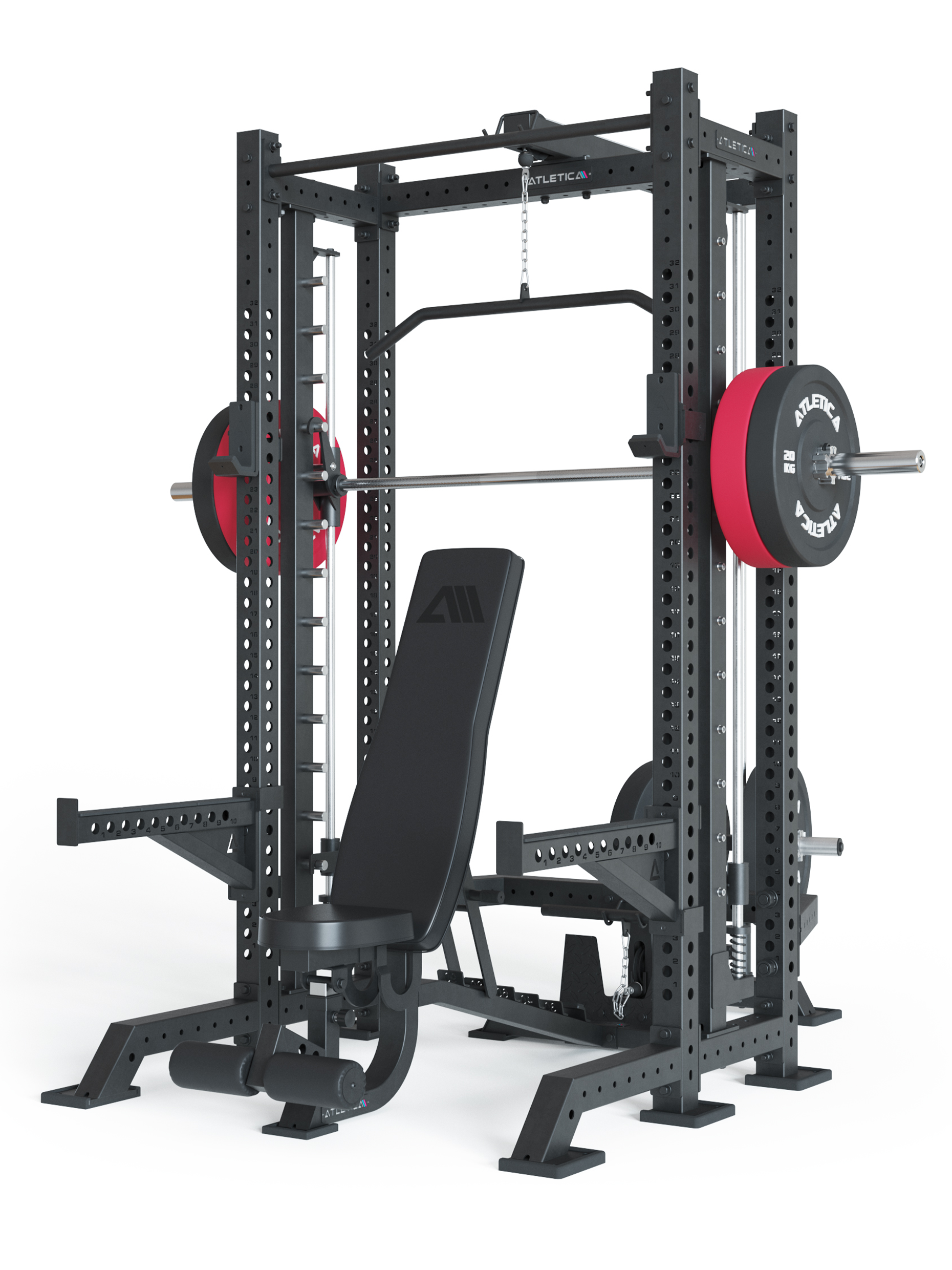 Power Rack R8 SPECTRE Short #variante_inklusive-latzug-plate-loaded-hantelscheiben